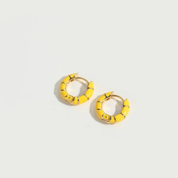 Wholesale Women's Copper Geometric Dripping Oil Enamel Earrings