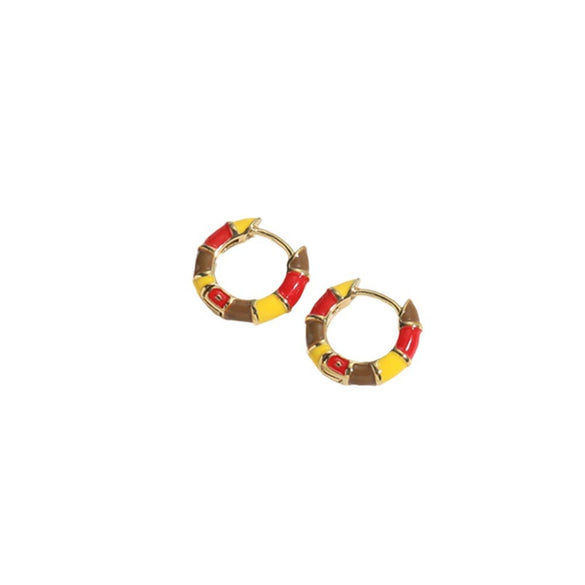 Wholesale Women's Copper Geometric Dripping Oil Enamel Earrings
