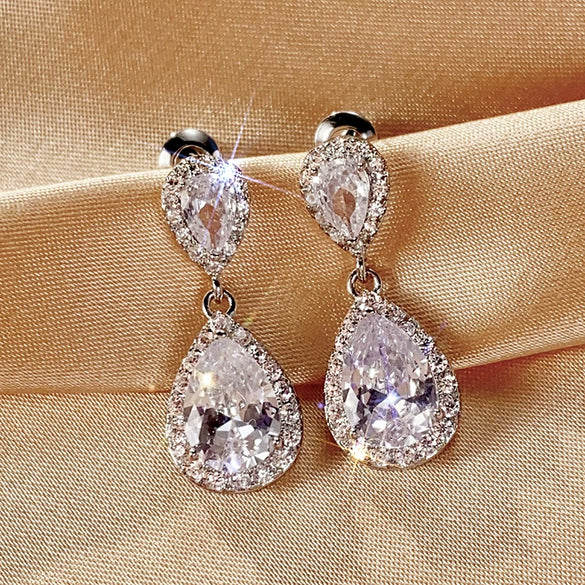 Wholesale Women's Copper Geometric Drop Shape Highend Minimalist Earrings