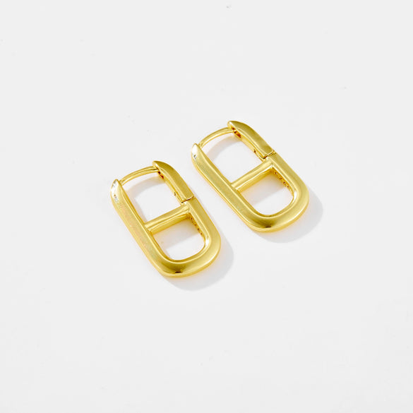 Wholesale Women's Copper Geometric Earrings With Platinum And 18K Gold Electroplating