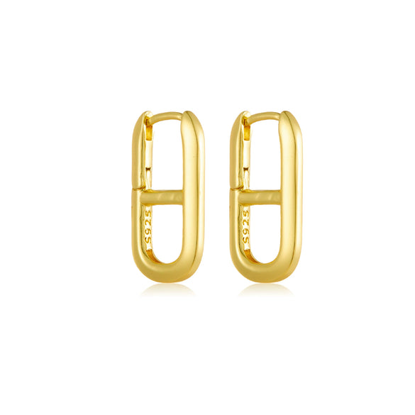 Wholesale Women's Copper Geometric Earrings With Platinum And 18K Gold Electroplating