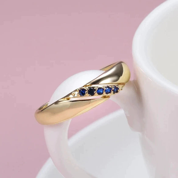 Wholesale Women's Copper Geometric Elegant Inlaid Zircon Ring And Bracelet
