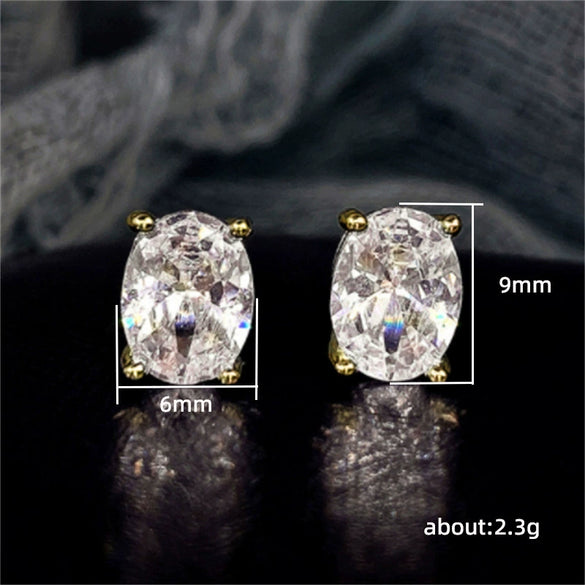 Wholesale Women's Copper Geometric Elegant Zirconia Earrings