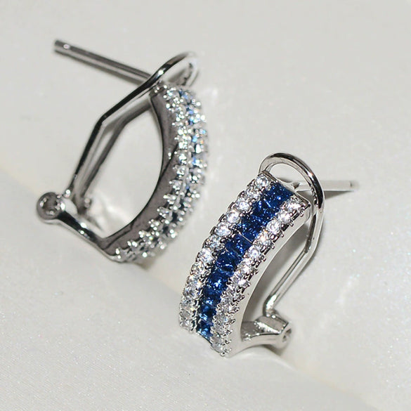 Wholesale Women's Copper Geometric Fashion Earrings With Zircon Design