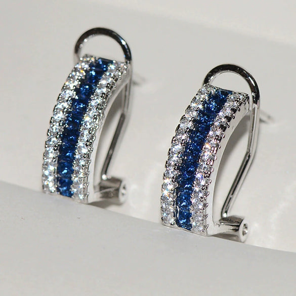Wholesale Women's Copper Geometric Fashion Earrings With Zircon Design