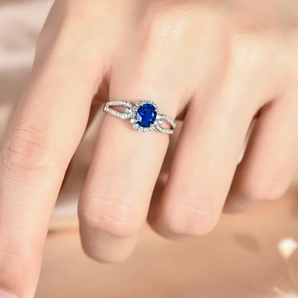 Wholesale Women's Copper Geometric Flower Inlaid Zircon Ring Light Luxury Double Layer Ring