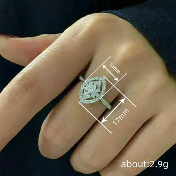 Wholesale Women's Copper Geometric Flower Zirconia Ring Jewelry