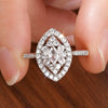 Wholesale Women's Copper Geometric Flower Zirconia Ring Jewelry