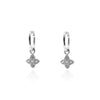 Wholesale Women's Copper Geometric Four Leaf Clover Micro Inlaid Zircon Earrings Minimalist Style