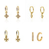 Wholesale Women's Copper Geometric Four Leaf Clover Micro Inlaid Zircon Earrings Minimalist Style