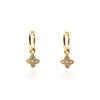 Wholesale Women's Copper Geometric Four Leaf Clover Micro Inlaid Zircon Earrings Minimalist Style