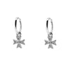 Wholesale Women's Copper Geometric Four Leaf Clover Micro Inlaid Zircon Earrings Minimalist Style