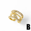Wholesale Women's Copper Geometric Four Leaf Clover Ring 18K Gold Plated