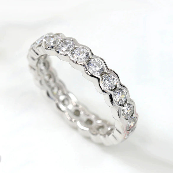 Wholesale Women's Copper Geometric Hexagonal Inlaid Zircon Ring