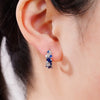 Wholesale Women's Copper Geometric Hip Hop Earrings With Inlaid Zircon
