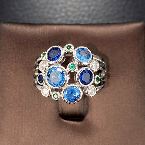 Wholesale Women's Copper Geometric Hollow Circle Zircon Ring