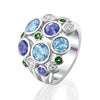 Wholesale Women's Copper Geometric Hollow Circle Zircon Ring