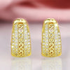Wholesale Women's Copper Geometric Hollow Out Earrings Set With Zirconia Retro Design