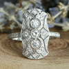 Wholesale Women's Copper Geometric Hollow Palace Style Ring With Zircon Design