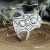Wholesale Women's Copper Geometric Hollow Palace Style Ring With Zircon Design