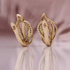 Wholesale Women's Copper Geometric Hollow Twist Woven Inlaid Zircon Earrings