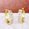 Wholesale Women's Copper Geometric Hoop Earrings With Zircon Inlay