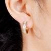 Wholesale Women's Copper Geometric Hoop Earrings With Zircon Inlay