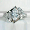 Wholesale Women's Copper Geometric Horse Eye Shaped Zircon Ring