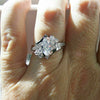 Wholesale Women's Copper Geometric Horse Eye Shaped Zircon Ring