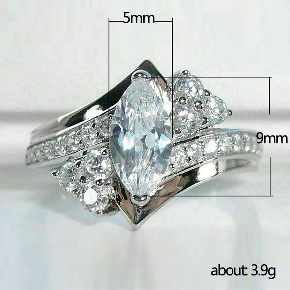 Wholesale Women's Copper Geometric Horse Eye Shaped Zircon Ring