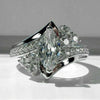Wholesale Women's Copper Geometric Horse Eye Shaped Zircon Ring