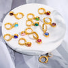 Wholesale Women's Copper Geometric Inlaid Rhinestone Personality Earrings