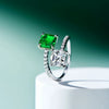 Wholesale Women's Copper Geometric Inlaid Zircon Adjustable Ring