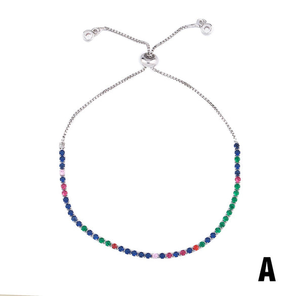 Wholesale Women's Copper Geometric Inlaid Zircon Bracelet