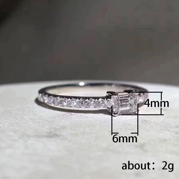 Wholesale Women's Copper Geometric Inlaid Zircon Cube Sugar Ring Minimalist Design