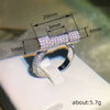 Wholesale Women's Copper Geometric Inlaid Zircon Dumbbell Shape Ring