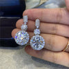 Wholesale Women's Copper Geometric Inlaid Zircon Earrings