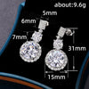 Wholesale Women's Copper Geometric Inlaid Zircon Earrings