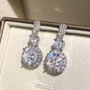 Wholesale Women's Copper Geometric Inlaid Zircon Earrings