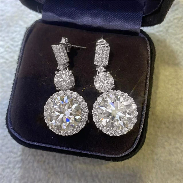 Wholesale Women's Copper Geometric Inlaid Zircon Earrings