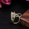 Wholesale Women's Copper Geometric Inlaid Zircon Hand Jewelry Ring