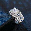 Wholesale Women's Copper Geometric Inlaid Zircon Light Luxury Square Ring