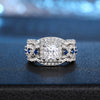 Wholesale Women's Copper Geometric Inlaid Zircon Light Luxury Square Ring