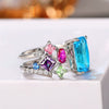 Wholesale Women's Copper Geometric Inlaid Zircon Open Ring Light Luxury Niche Design