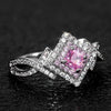 Wholesale Women's Copper Geometric Inlaid Zircon Ring Jewelry