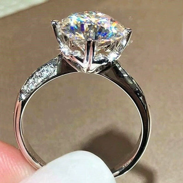 Wholesale Women's Copper Geometric Inlaid Zircon Ring Luxury Jewelry