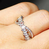 Wholesale Women's Copper Geometric Inlaid Zircon Ring