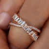 Wholesale Women's Copper Geometric Inlaid Zircon Ring