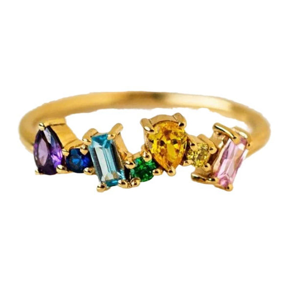 Wholesale Women's Copper Geometric Inlaid Zircon Ring