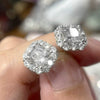 Wholesale Women's Copper Geometric Inlaid Zircon Stud Earrings Light Luxury Style